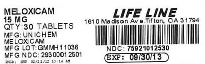 Meloxicam 15 mg Tablets Label (Meloxicam 15mg)